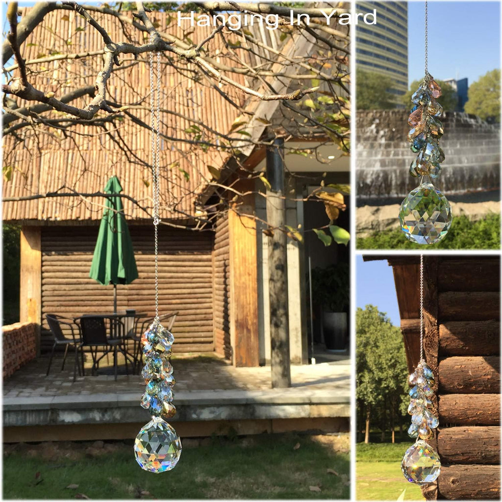 40mm Crystals Ball Prisms Suncatcher Hanging Ornament Chakra Crystals Rainbow Maker with Colors Crystal Pendants for