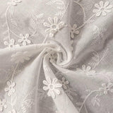 Beige Floral Embroidered Lace Tablecloth, Elegant Scalloped Edge Design, Vintage Farmhouse Style, Pi