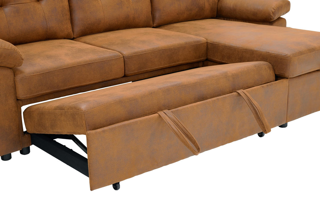 U Shaped Sectional Sofa Bed with Pull Out Sleeper Couch Bed