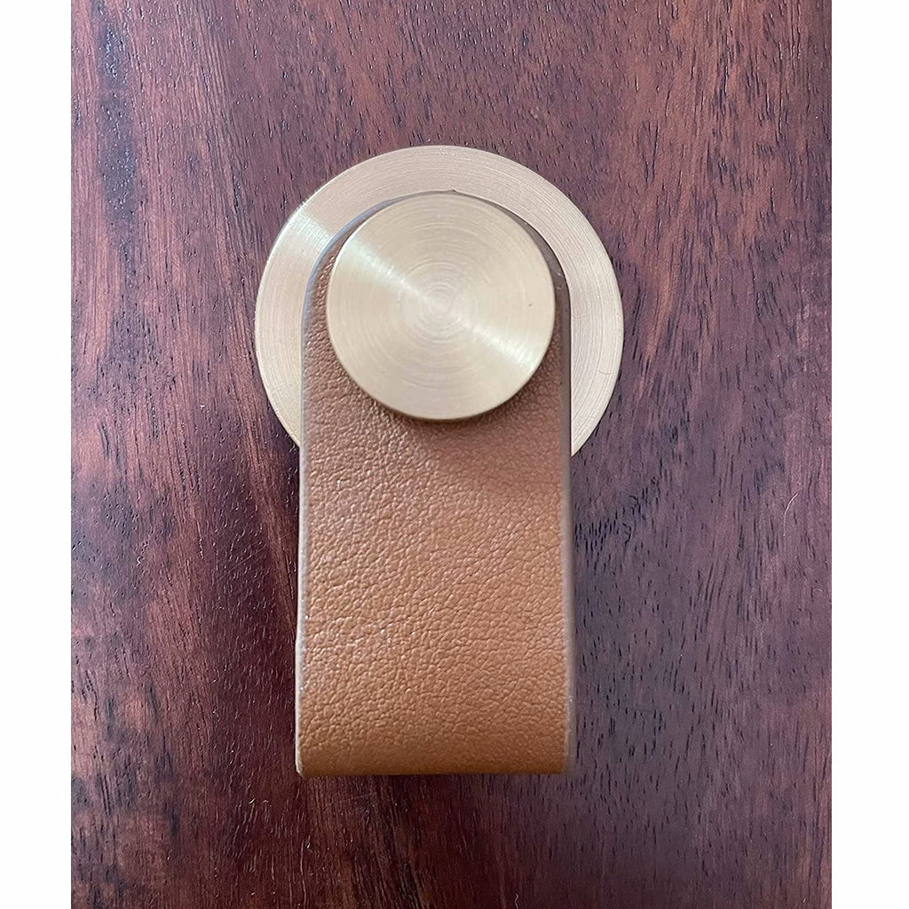 6pcs New Leather Pulls -Leather Cabinet Pulls - Leather Drawer Pull for Wardrobe, Kitchen, Bathroom - Heavy-Duty