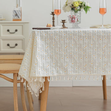 Rectangle Tablecloths Rectangular Cotton Fabric Waterproof Table Cloth Rectangle Table for 6 Foot Farmhouse Outdoor