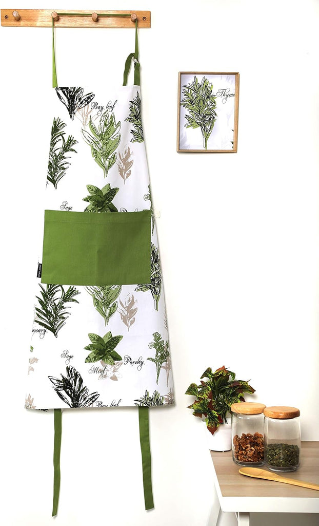 5 Piece Set of Apron, 2 Kitchen Towel, Oven Mitt and Pot Holder Heat Resistant Washable Kitchen Set For Cooking