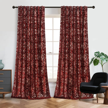 Luxury Velvet Gold Foil Print Navy Shiny Curtains Back Tab Thick Thermal Insulated Window Drapes