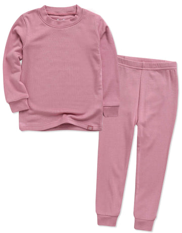 Kids Long Sleeve Modal Sleepwear Pajamas 2pcs Set Modal Purplepink M