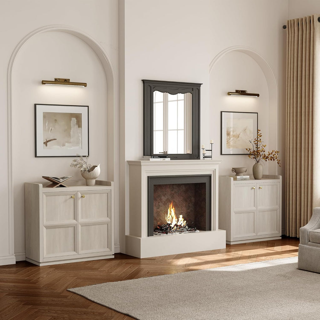 Buffet Cabinet with Storage 101" Sideboard Accent Storage Cabinet for Bedroom Dining Room Living Room Entryway with Doors & Shelves Modern Buffet Table with Golden Handle Credenza Side Board