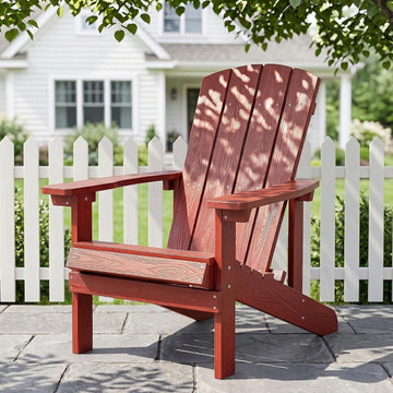 Adirondack Chairs Set of 2, Weather-Resistant Patio Chair with Wide Armrests & High Backrest, Fire Pit Chair, Lawn