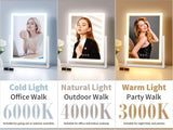 Lighted Vanity Mirror with Lights, Makeup Mirror with Light, 16.7"x 13.2",Three Color Lighting Modes and Dimmable
