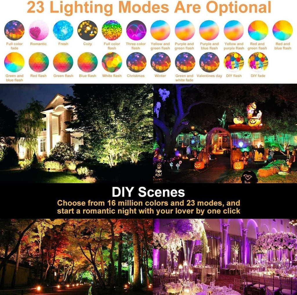 LED Flood Lights RGB Color Changing 300W Equivalent Outdoor, 30W Bluetooth Smart RGB Floodlight APP Control, 2700K&16
