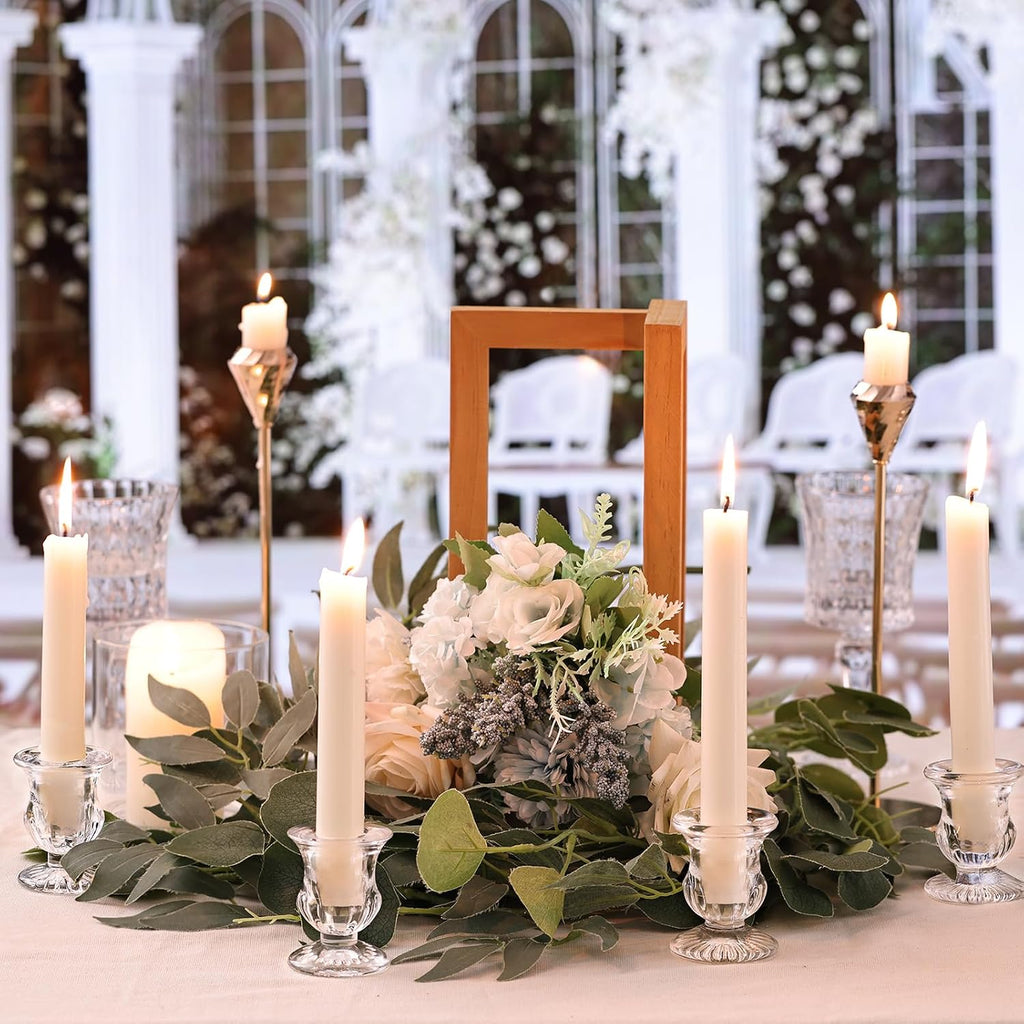Candlestick Holders Set of 12-2.5" H Taper Candle Holders Bulk - Clear Glass Candle Holder for Rustic Wedding