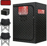 Upgraded Hot Air Sauna, 1 or 2 Person Sauna Tent, 1500W & 159°F Portable Dry Wind Saunas, with 660nm Red Light