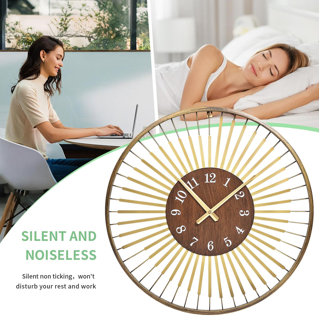 24 Inch Mid-Century Modern Wall Clock
