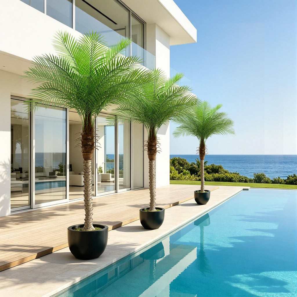 6ft Artificial Phoenix Palm Tree Tall Artificial Palm Trees with 18 Adjustable Leaves, Faux Phoenix Palm Plants for