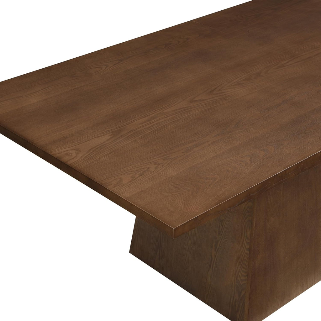 Coadz 82 inch Wooden Dining Table, Modern Rectangular Kitchen Dinner Table for 6-8 People, Pedestal Wooden Dining