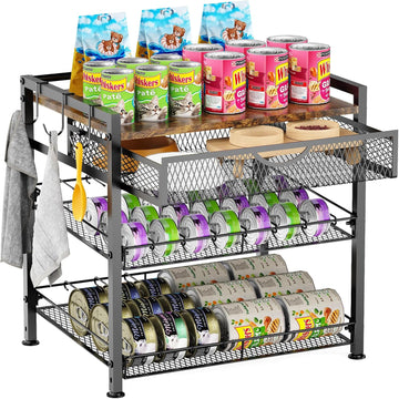 Cat Food Can Organizer, Storing Different Sizes Pet Food Canned Dispenser
