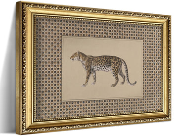 Vintage Gold Framed Leopard Wall Art, Safari Wildlife Animal Canvas Prints, Cheetah Aesthetic Decor Painting, Rustic
