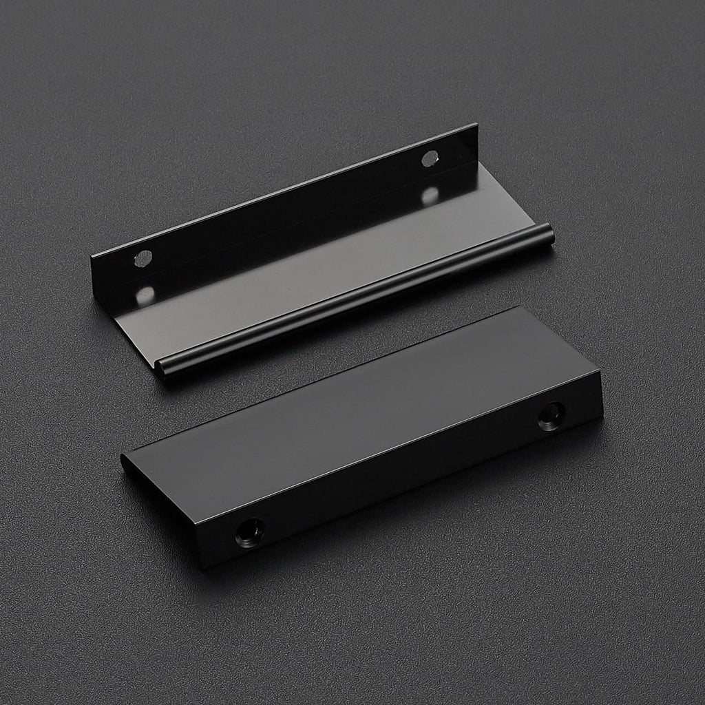 Matte Black Cabinet Pulls Finger Edge Pulls 3 Inch 10 Pack