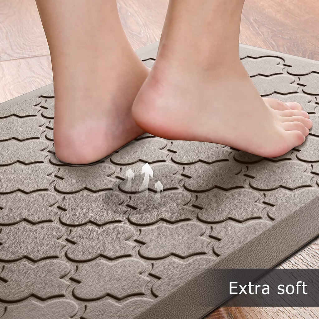 Kitchen Mat 2 PCS Cushioned Anti-Fatigue Floor Mat Standing Mat | 0.47" Thick Cushioned Memory Foam, Water Resistant