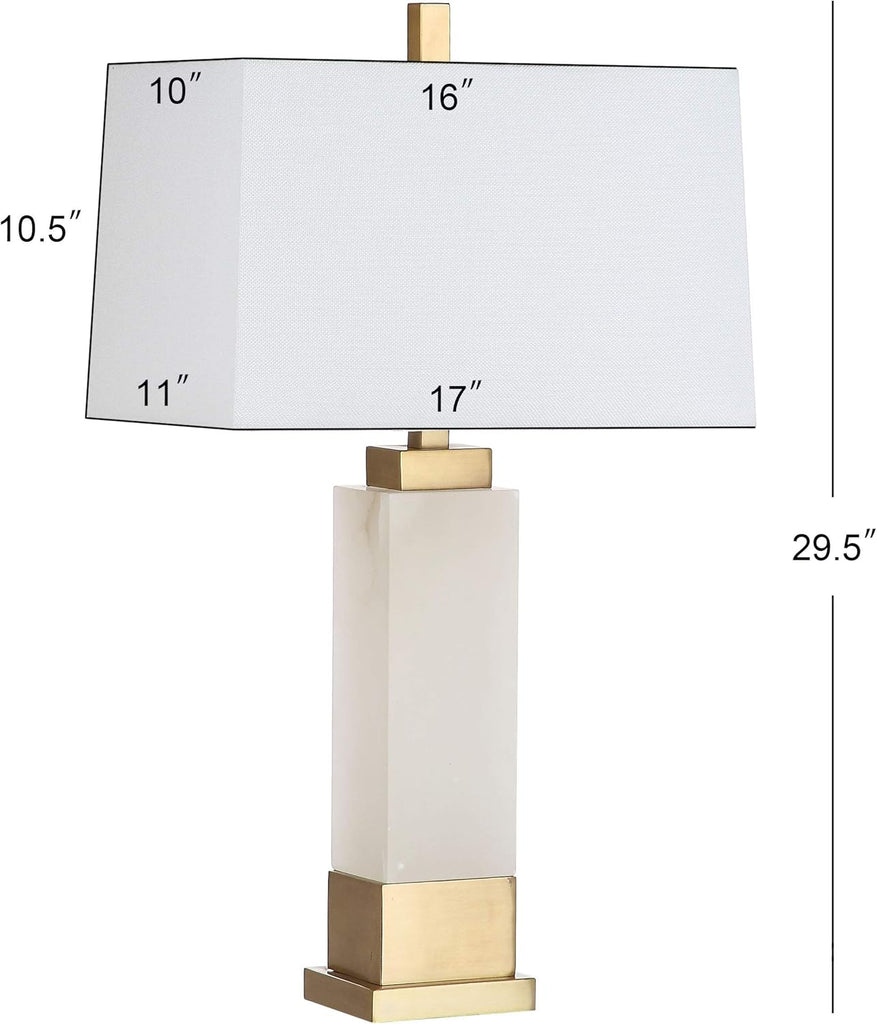 Rozella Alabaster White/ Gold 30-inch Bedroom Living Room Home Office Desk Nightstand Table Lamp (LED Bulb Included)