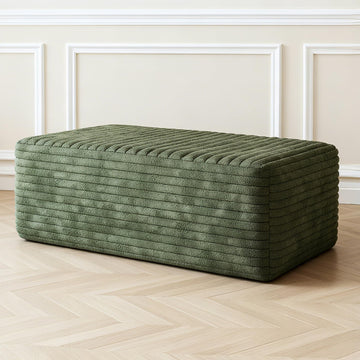 37.4 Inch Oversized Ottoman for Couch, Corduroy Upholstered Footrest with Compressed Memory Foam, Modular Sectional