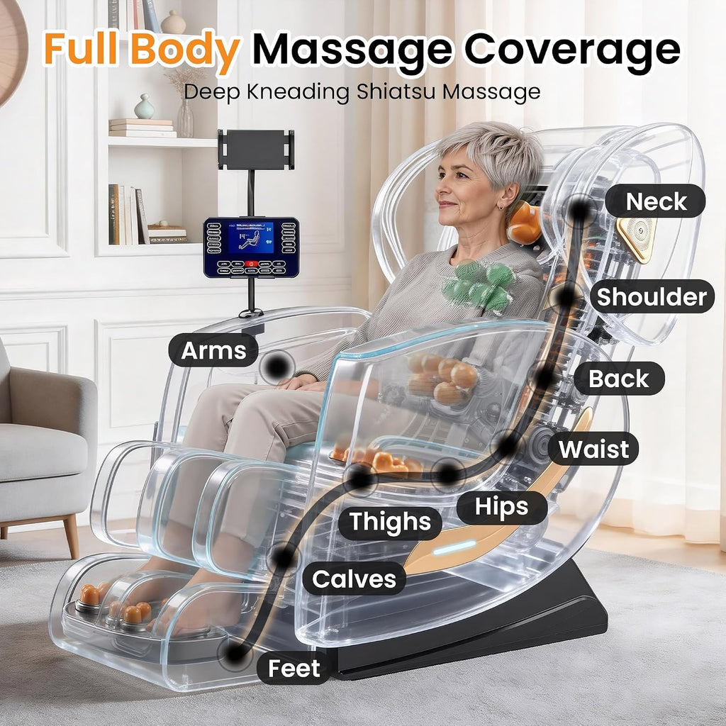 Massage Chair Full Body, Zero Gravity Massage Recliner with Deep Kneading Shiatsu Massage, Foot Roller Reflexology