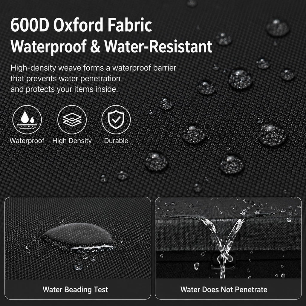 Fire Pit Cover Square 30", 600D Oxford, Waterproof, Black