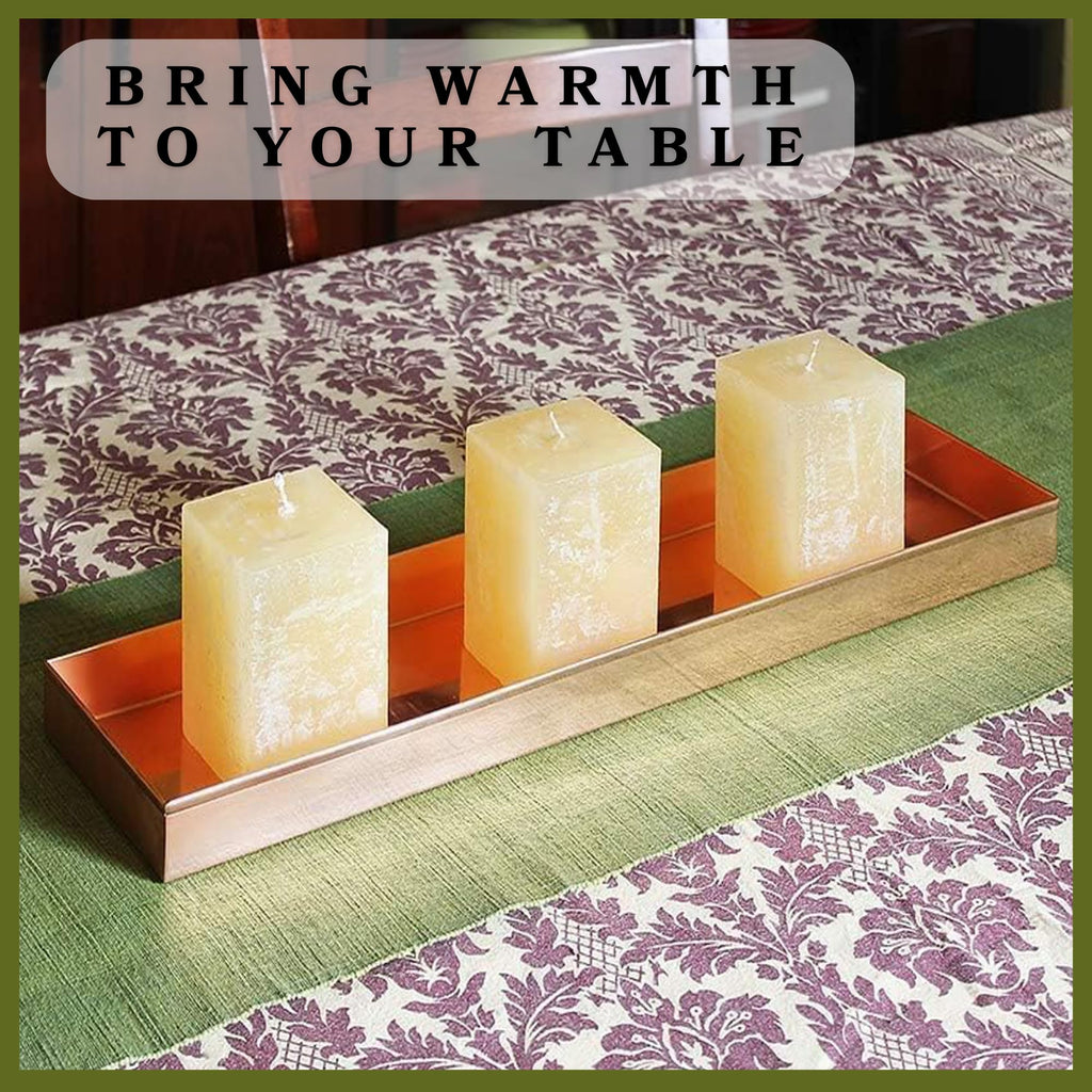 20 Inch Copper Plated Stainless Steel Planter Tray Rectangular Windowsill Herb Succulent Holder Modern Farmhouse