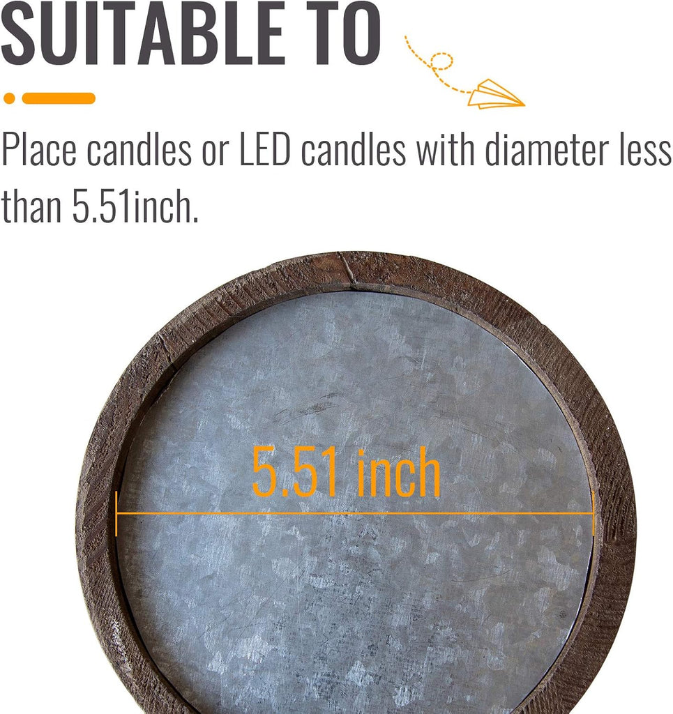 Farmhouse Antique Candle Holder for Pillar Candle, Vintage Wooden Pillar Candle Holder,Rustic Candlestick Holder for