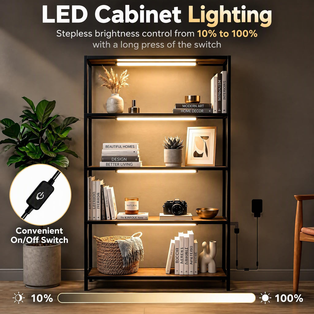 Display Case Lights, 4-Pack 12" Under Cabinet LED Bars 4500K