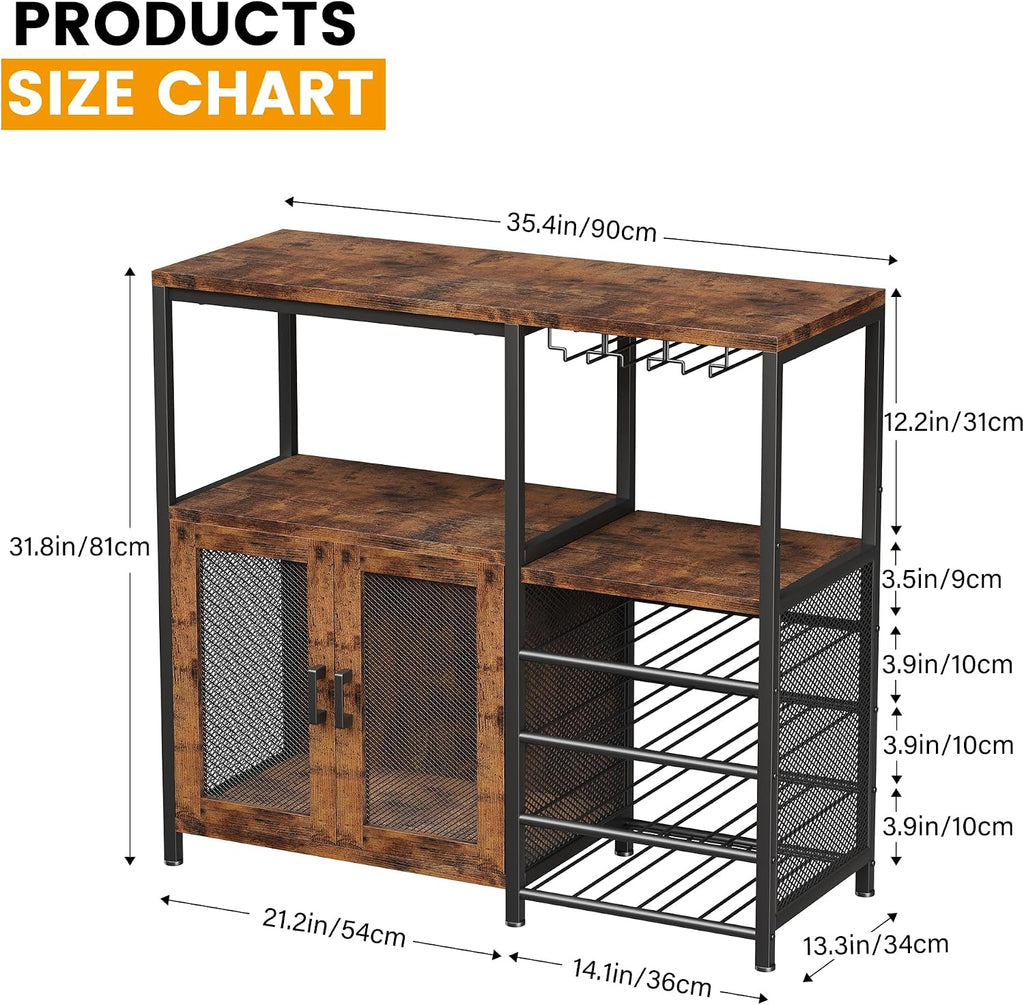 Bar Cabinet with Wine Rack, Liquor Cabinet , Wine Bar with Storage, Home Bar Furniture , Buffet Cabinet & Sideboard