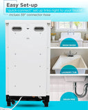 18” Portable Dishwasher, Compact Dish Washer with 8-Place Setting Capacity, Stainless Steel Tub, 6 Wash Programs