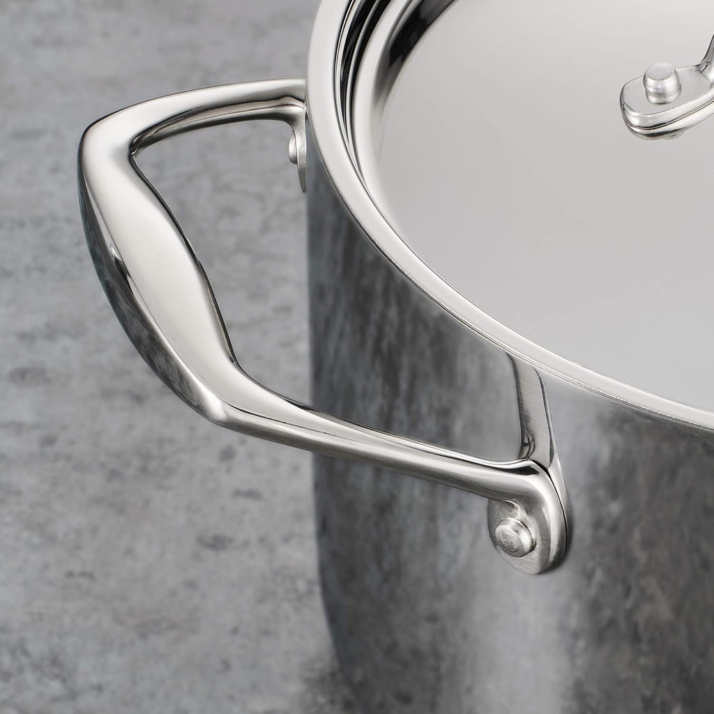 Signature Tri-Ply Clad Stainless Steel 12-Pc Pots and Pans Set | Cookware Kitchen Set, Induction-Ready