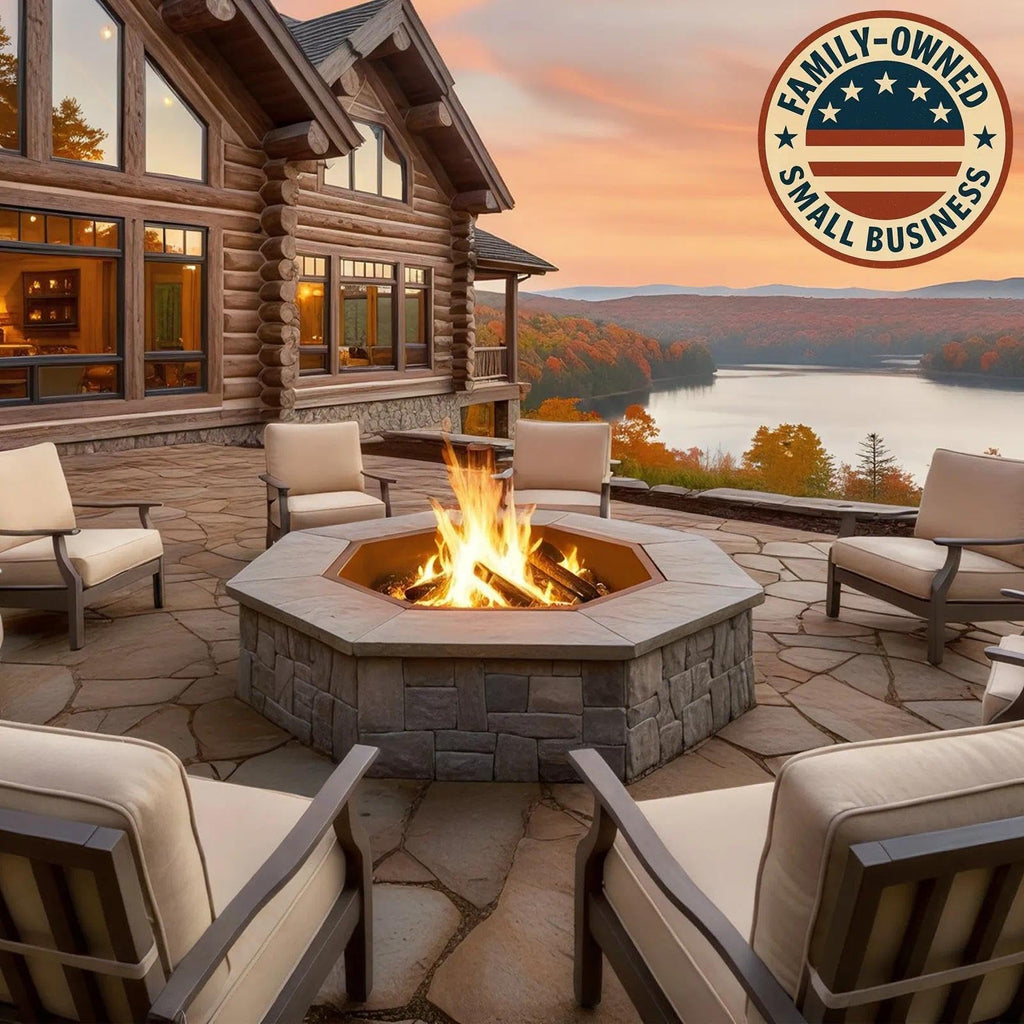 Smokeless Fire Pit Ring Outdoor - 46 inch Outer/42 inch Inner Octagonal