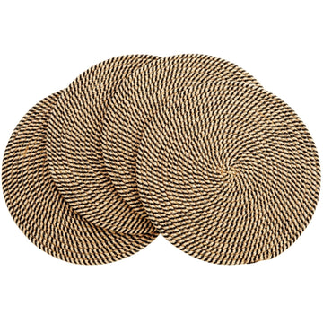 Round Jute Placemats - Indoor & Outdoor Charger Plates - Heat-Resistant Table Mats - Rustic Natural Placemats - 13"