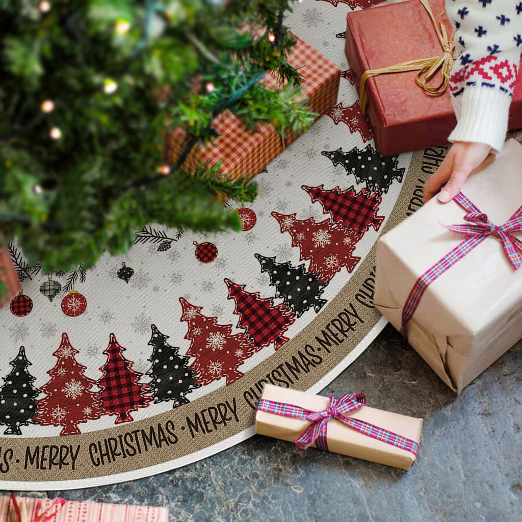 Ornaments Snowflake Merry Christmas Tree Skirt 48 Inch