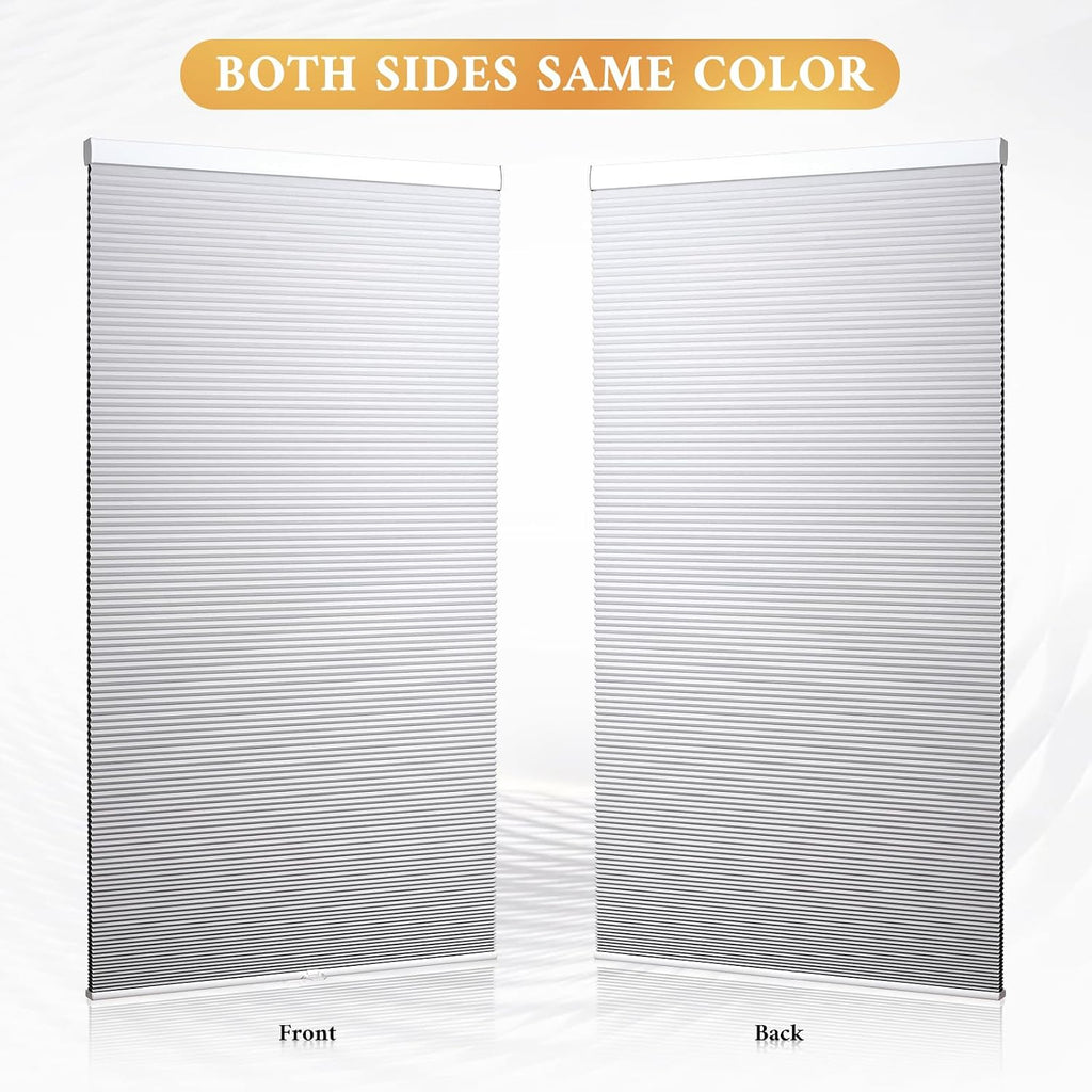 Cordless Blackout Cellular Shades, Grey, 22x64