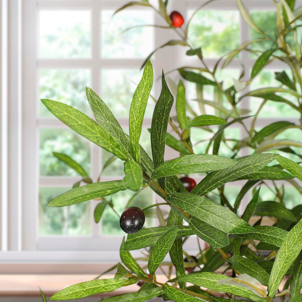5FT Artificial Olive Tree with Realistic Leaves & Natural Trunk
