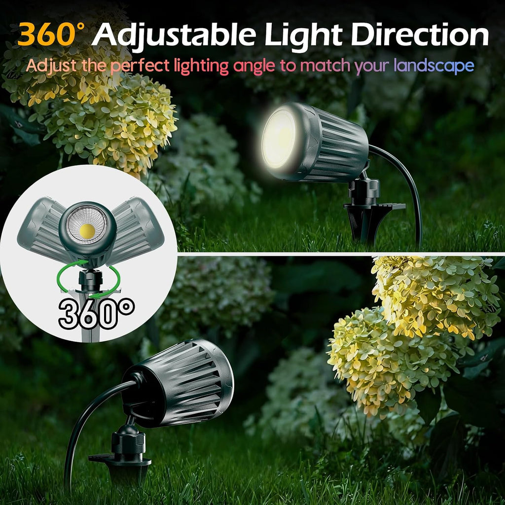Outdoor Spot Lights,120V Timer Remote Control,IP67 Waterproof,2 Pack, | 6000K Energy saving Landscape Lighting, 5