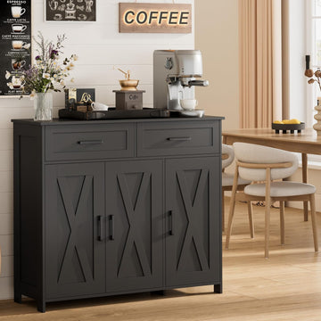 Sideboard Buffet Cabinet, Coffee Bar Storage Cabinet with Drawers and Doors