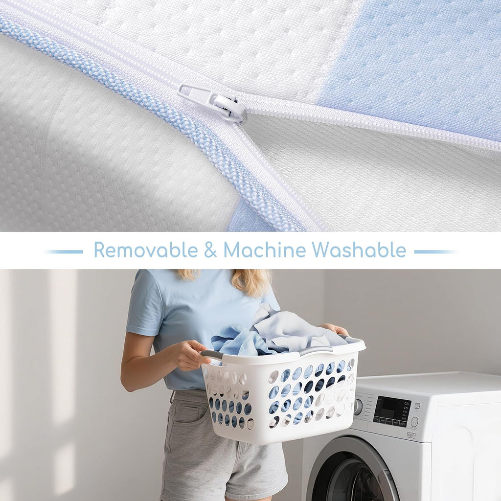 Crib Mattress, Breathable Memory Foam Toddler Mattress, with Removable Machine Washable Cover, Fits Standard Baby &