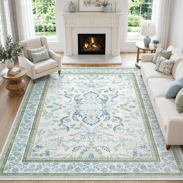 DCX Blue and Green Washable Rug
