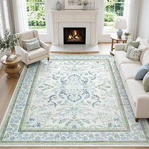 DCX Blue and Green Washable 8x10 Rug