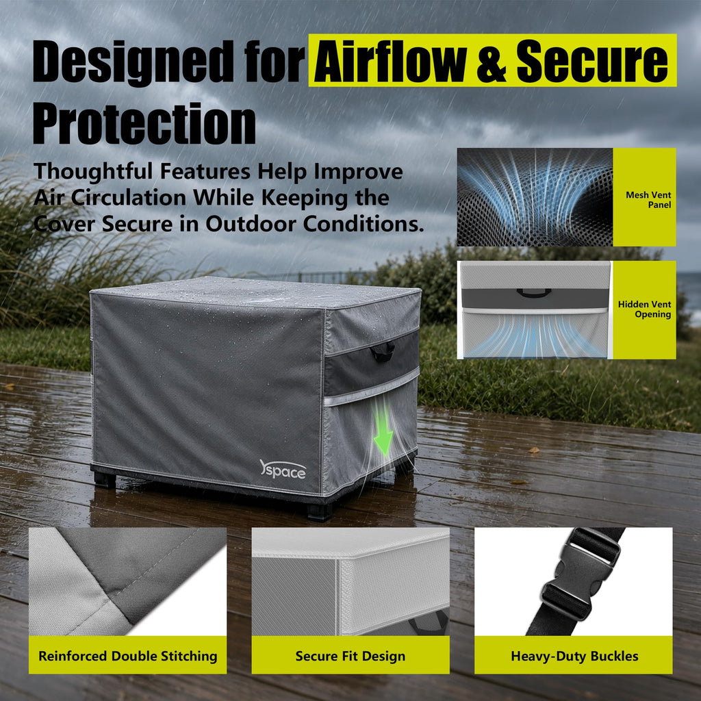 42" Fire Pit Cover Rectangular, 600D Outdoor Fire Table Cover