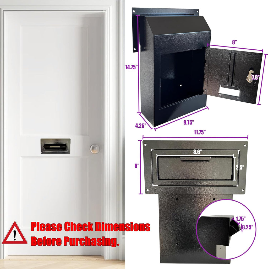 Door Drop Box, Mail Slots for Mail, Rent, Deposit, and Night Key