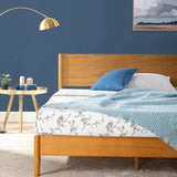 Allen Mid Century Wood Platform Bed Frame, Solid Wood Foundation, Wood Slat Support, No Box Spring Needed