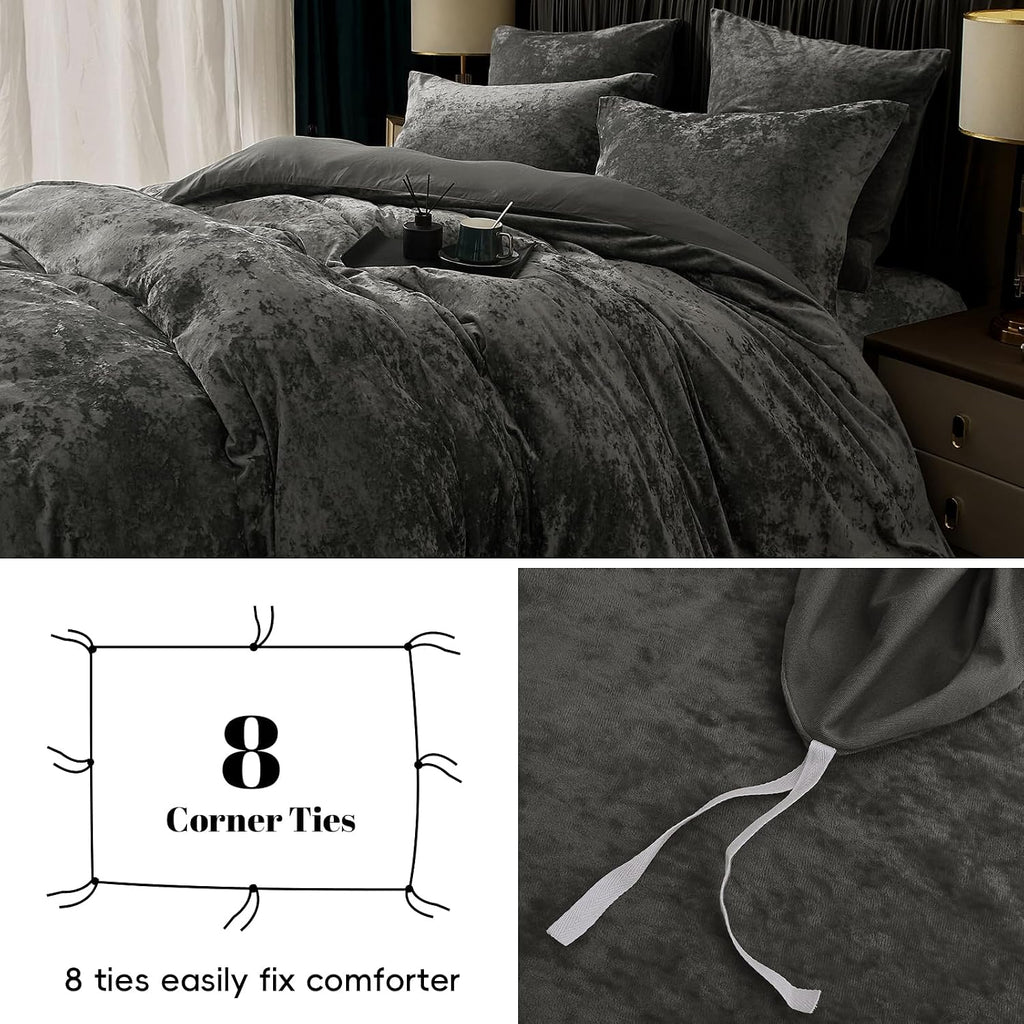 Duvet Cover Set, 3pcs Ultra Soft Breathable Comforter Cover Set, Luxury Cozy Flannel Duvet Cover