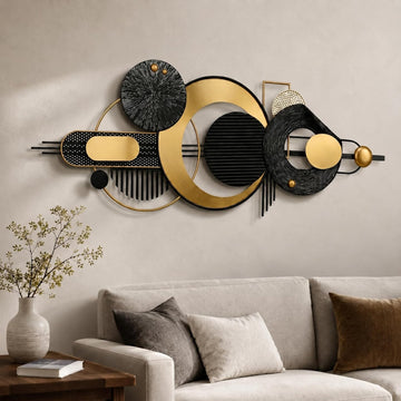 59x22in Large 3D Metal Wall Art,Geometric Design