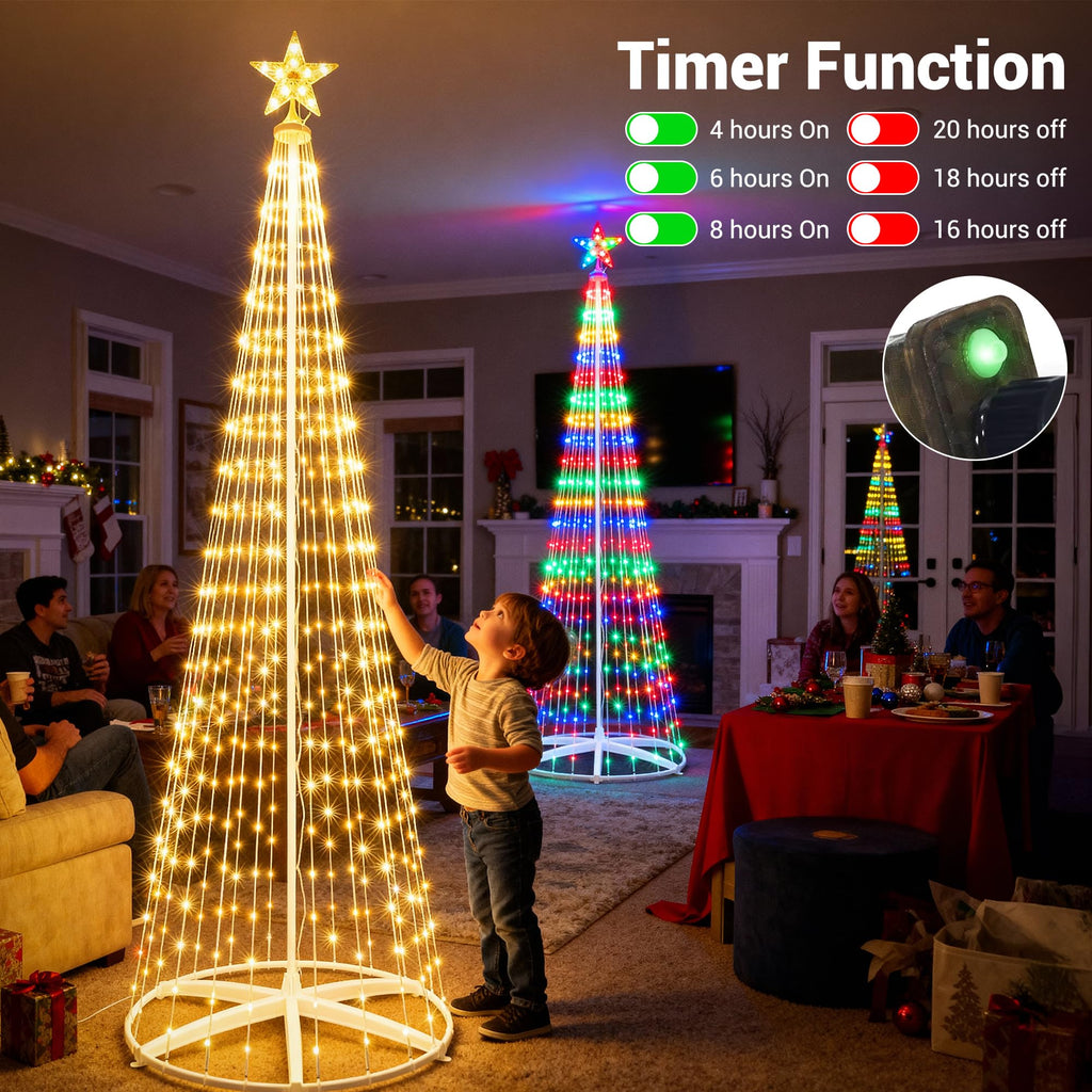 Outdoor Christmas Tree, 9.5FT 478 LED Color Changing Lights