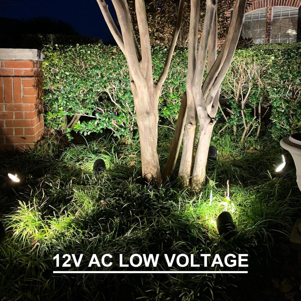 Landscape Lighting 2PK Landscape Floodlights Spotlights 3W LED 200 Lumen with Replaceable LED Bulbs 12V AC with Metal