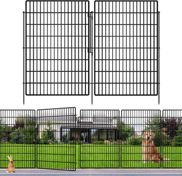 10 Panels Garden Fencing Animal Barrier with Lock, 40 in(H) X 24 ft(L) Dog Fence Outdoor for Yard Rustproof No Dig