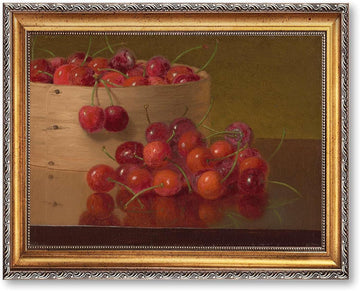 Elegant Cherry Still Life Poster Canvas Print Oil Paintings Reproduction World Classics Painting Pictures Wall Art